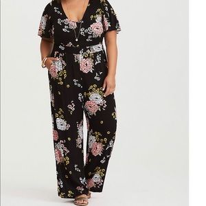 Torrid Floral Jumpsuit with pockets